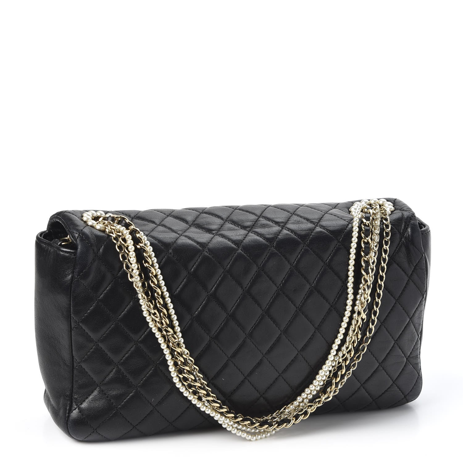 Chanel Lambskin Quilted Medium Westminster Pearl Flap Black 2 of 10