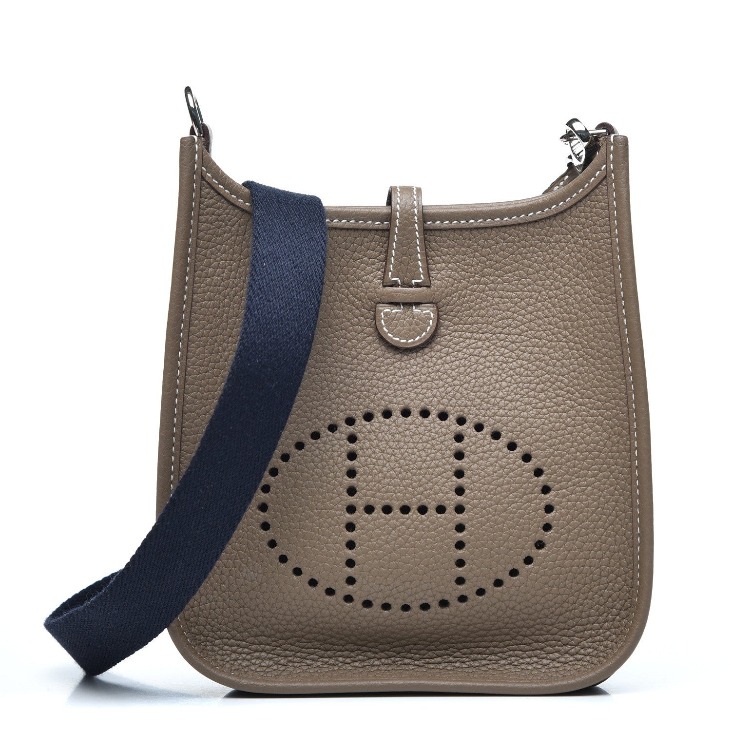 Hermes Taurillon Clemence Amazone Evelyne TPM Etoupe Bleu Indigo 1 of 9