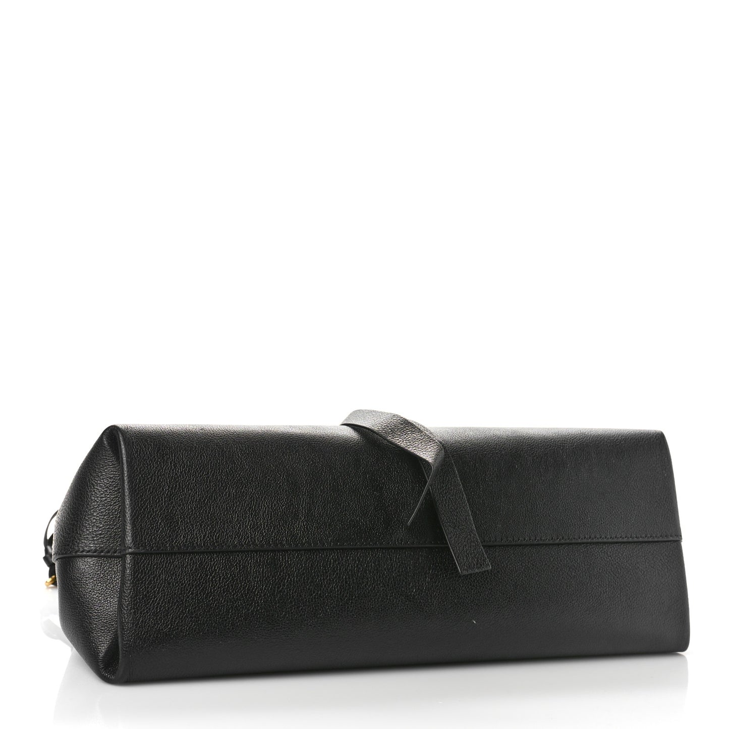 Pebbled Calfskin Large VRing Chain Shoulder Bag Black