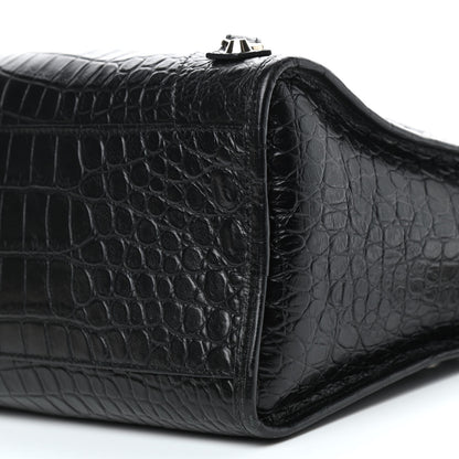 Balenciaga Calfskin Crocodile Embossed Classic Hardware City Black 7 of 10