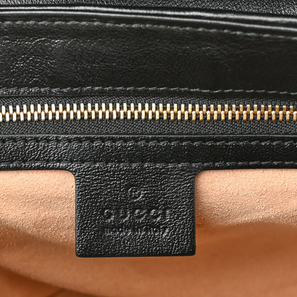 Gucci Monogram Azalea Calfskin Matelasse Diagonal Small GG Marmont Top Handle Shoulder Bag Beige Ebony Black 9 of 10
