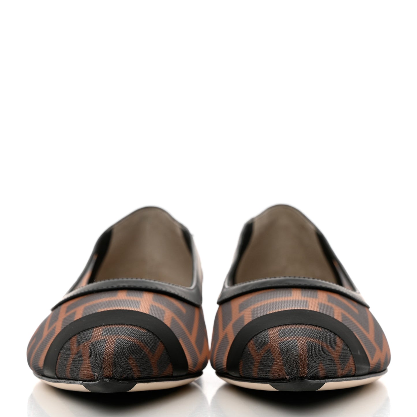 Mesh FF Skimmer Ballerina Flats 38 Tobacco Moro Black