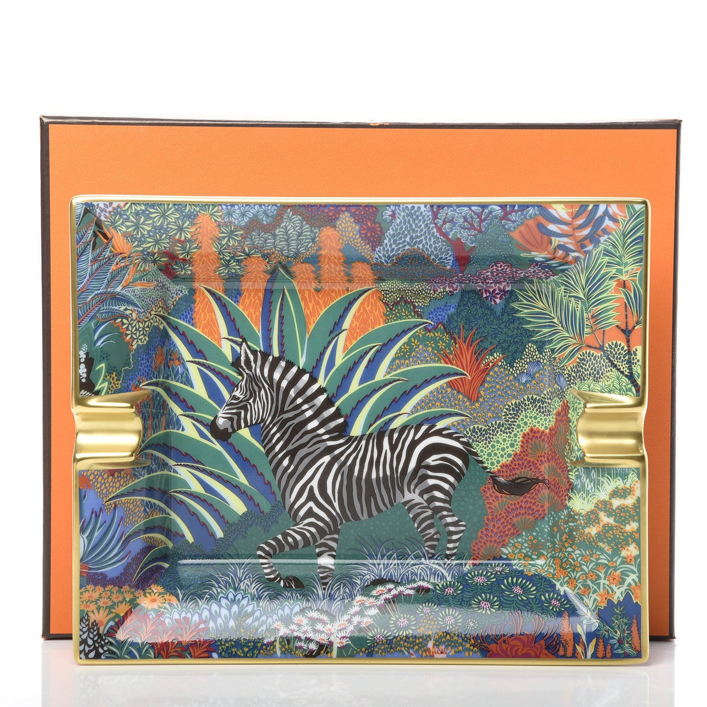 Porcelain Mountain Zebra Ashtray Chlorophylle