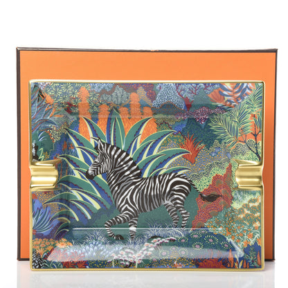 Hermes Porcelain Mountain Zebra Ashtray Chlorophylle 6 of 6