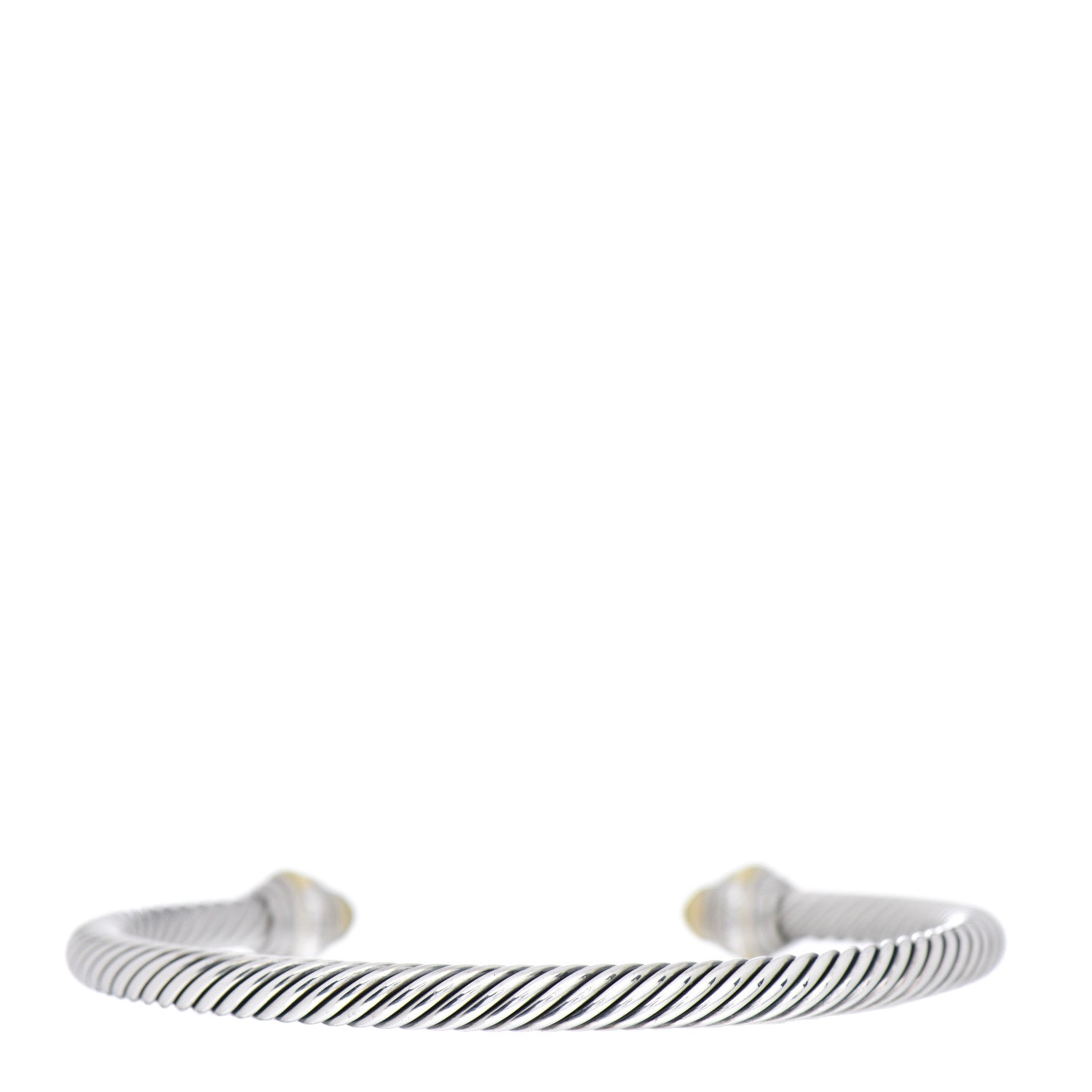 David Yurman Sterling Silver 14K Yellow Gold 5mm Cable Classics Dome Bracelet 3 of 4