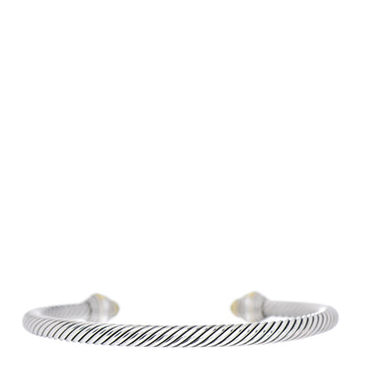 David Yurman Sterling Silver 14K Yellow Gold 5mm Cable Classics Dome Bracelet 3 of 4