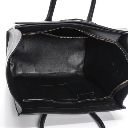 Celine Smooth Calfskin Shrunken Lambskin Mini Bi-Color Luggage Black White 6 of 9