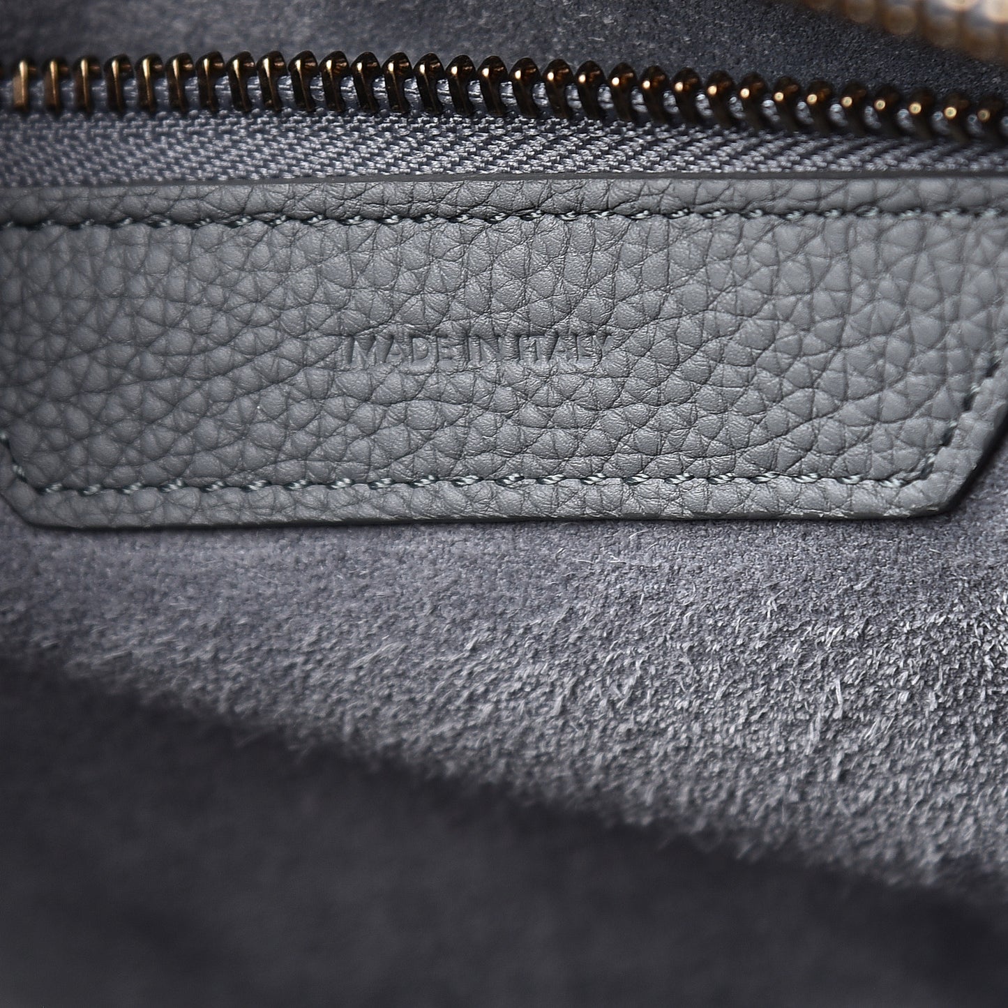 Baby Drummed Calfskin Micro Luggage Kohl
