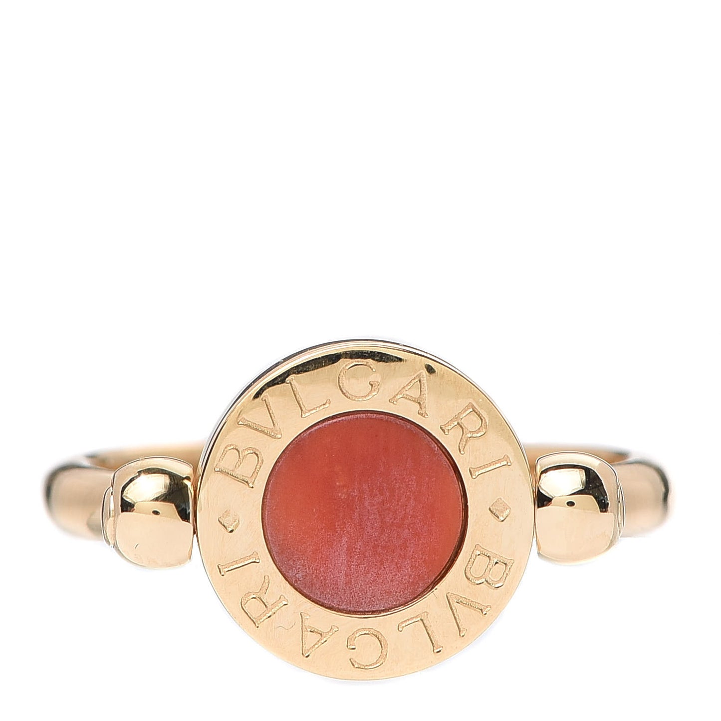 18K Yellow Gold Onyx Coral BVLGARI BVLGARI Ring 50 5.25