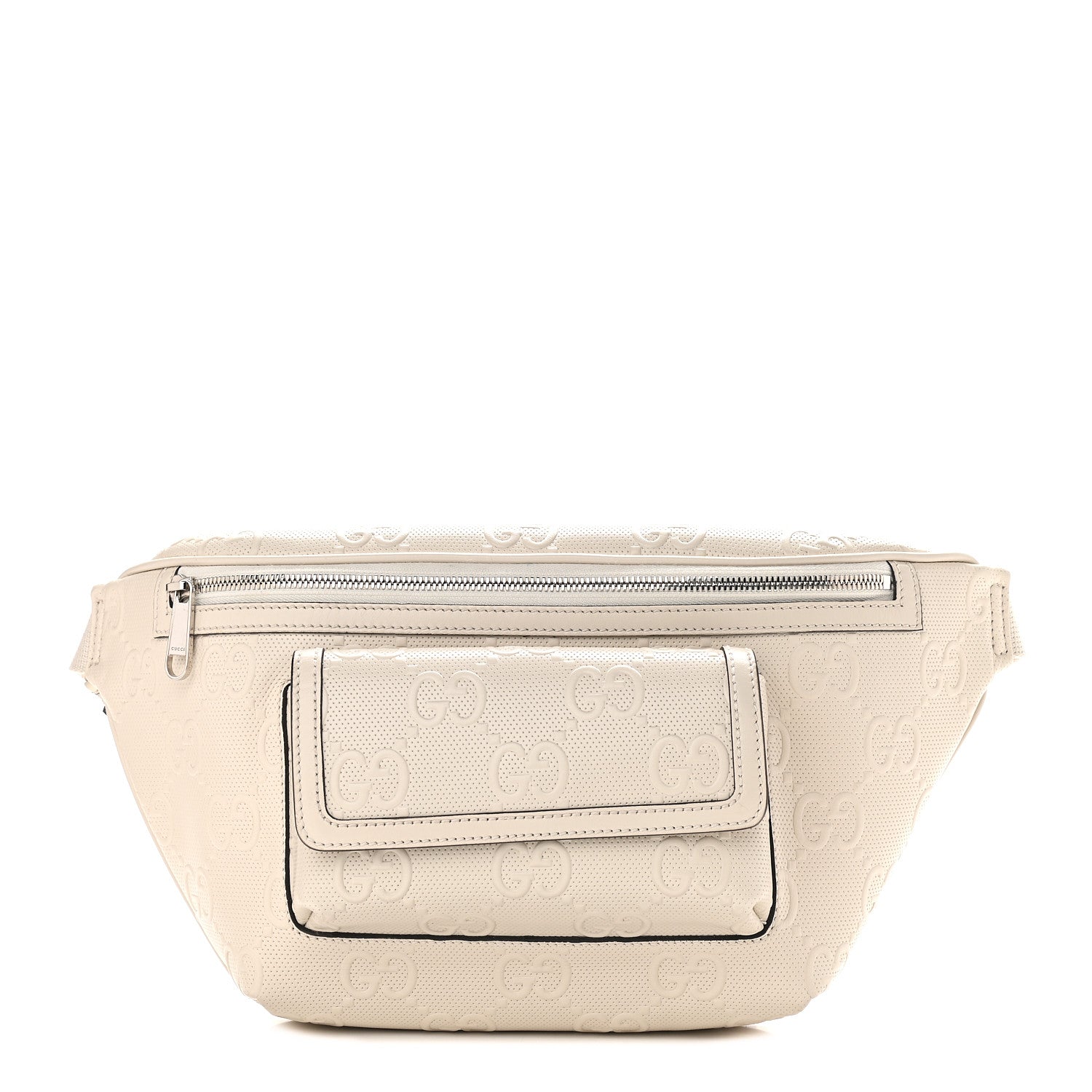 Gucci Calfskin GG Tennis Embossed Pocket Belt Bag Mystic White 1 of 9