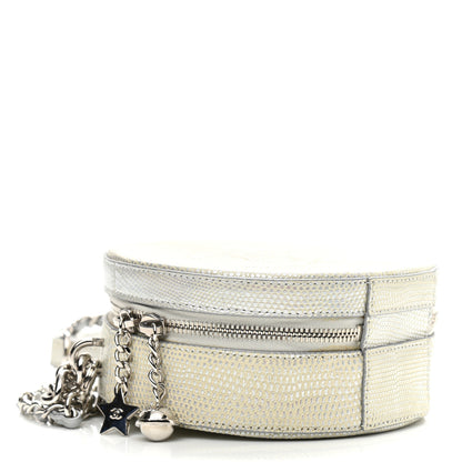 Chanel Metallic Lizard Round As Earth Evening Bag Silver 4 of 14