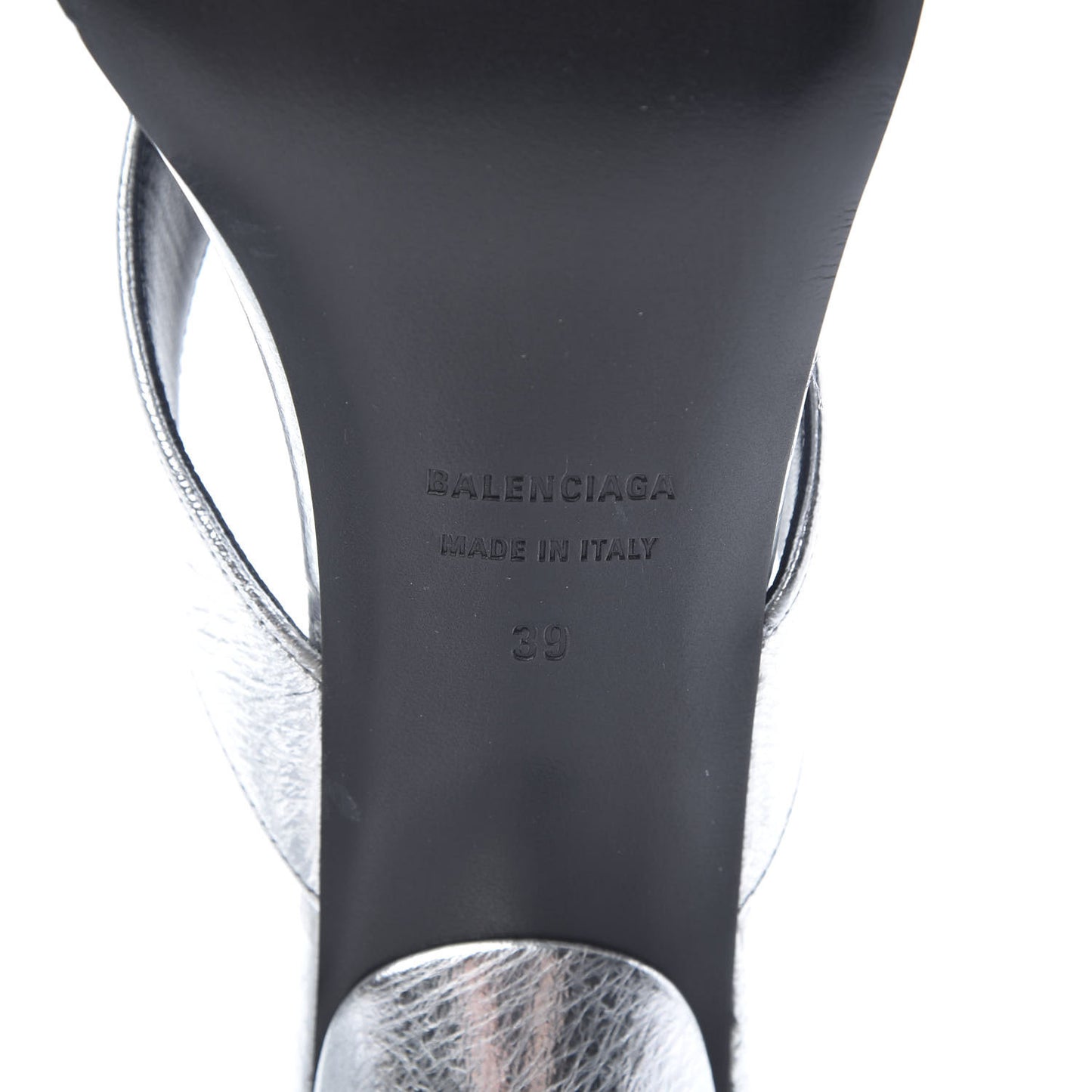 Calfskin Double Square Flat 60mm Sandals 39 Silver Black