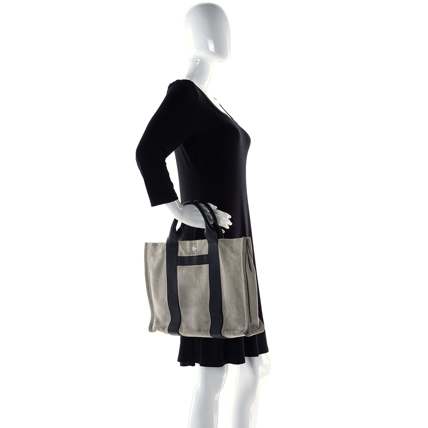Hermes Buffle Skipper Toile Tote Black 3 of 8