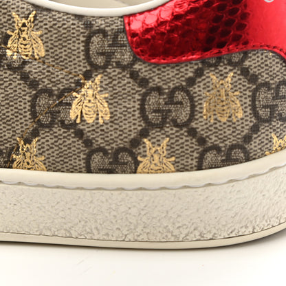 Gucci GG Supreme Monogram Bees Ayers Web Womens Ace Sneakers 42 Beige Oro Green Red 13 of 13