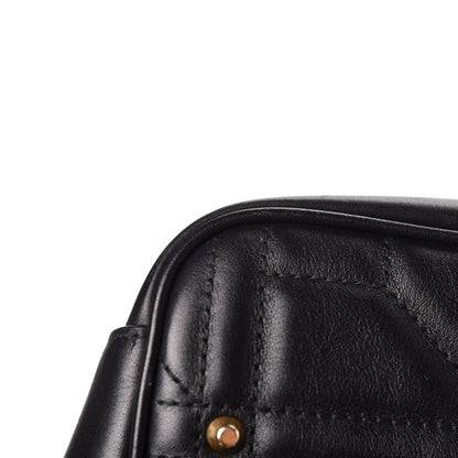 Gucci Calfskin Matelasse Studded Medium Pearly GG Marmont Shoulder Bag Black 10 of 15