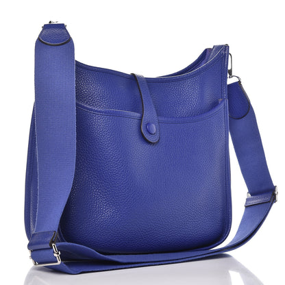 Hermes Taurillon Clemence Evelyne III PM Bleu Electrique 3 of 9