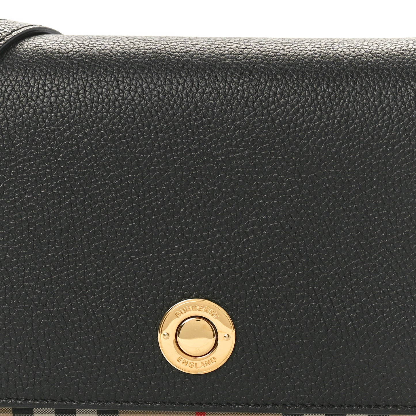 Grainy Calfskin Vintage Check Hampshire Crossbody Black