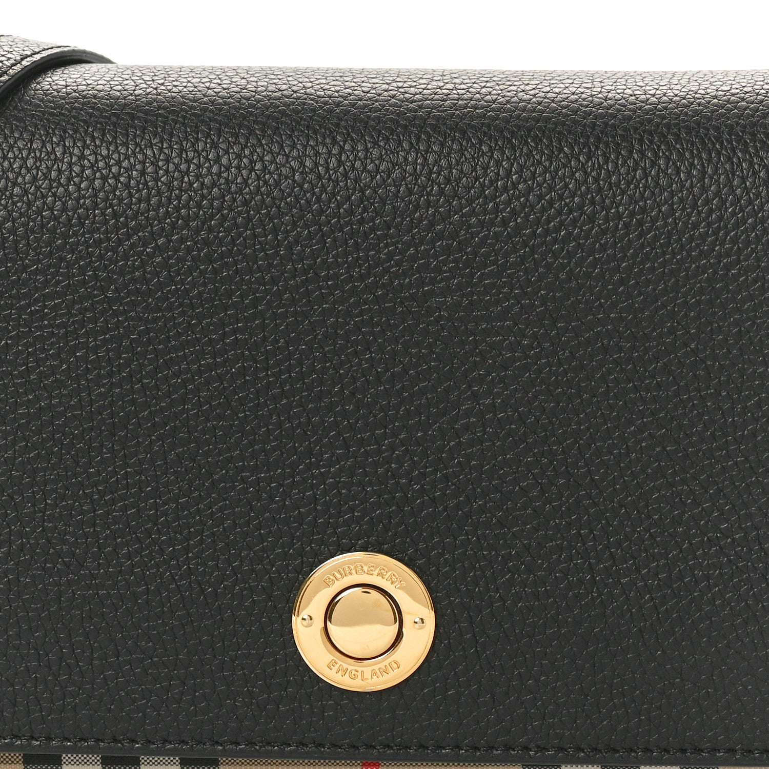 Burberry Grainy Calfskin Vintage Check Hampshire Crossbody Black 7 of 9