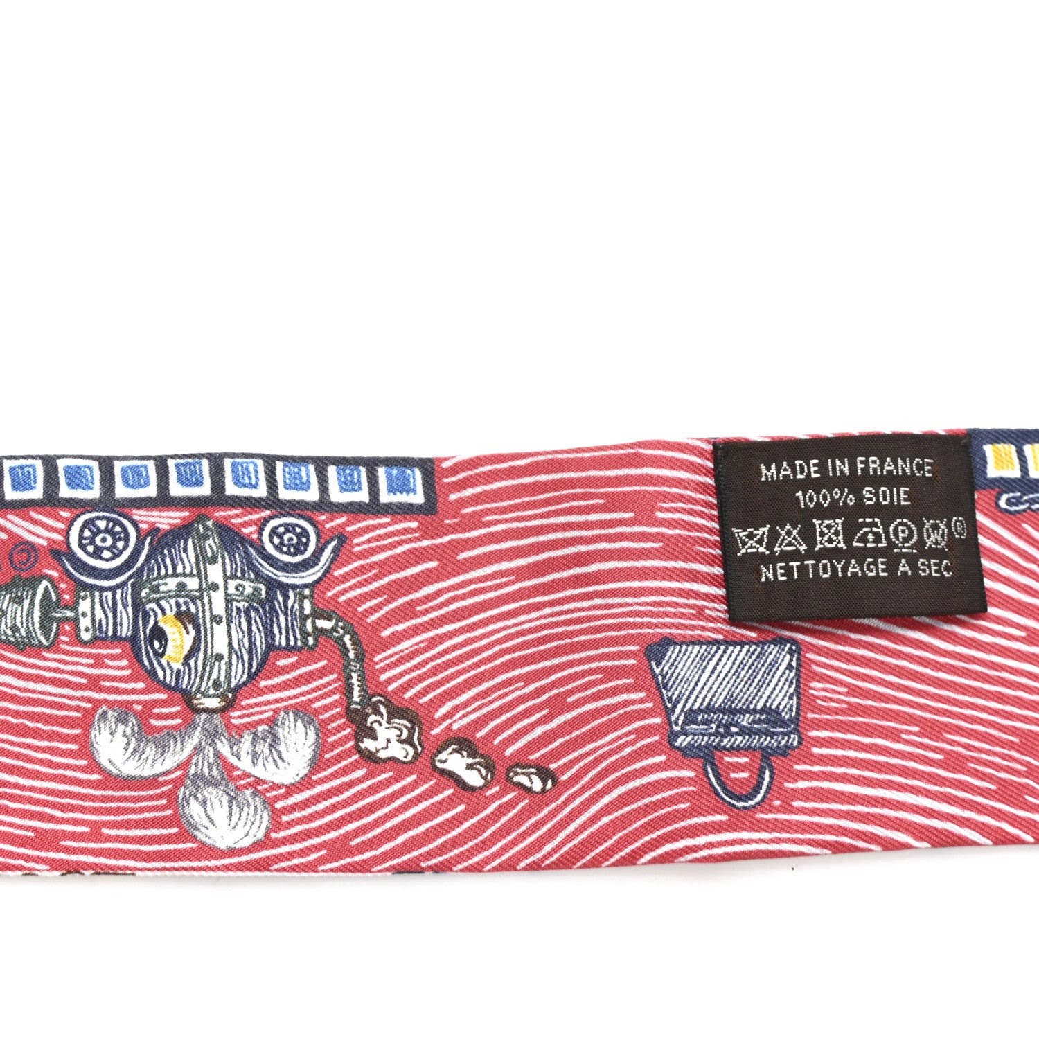 Hermes Silk Super Silk Quest Twilly Bleu Beige Dore Brun 3 of 3