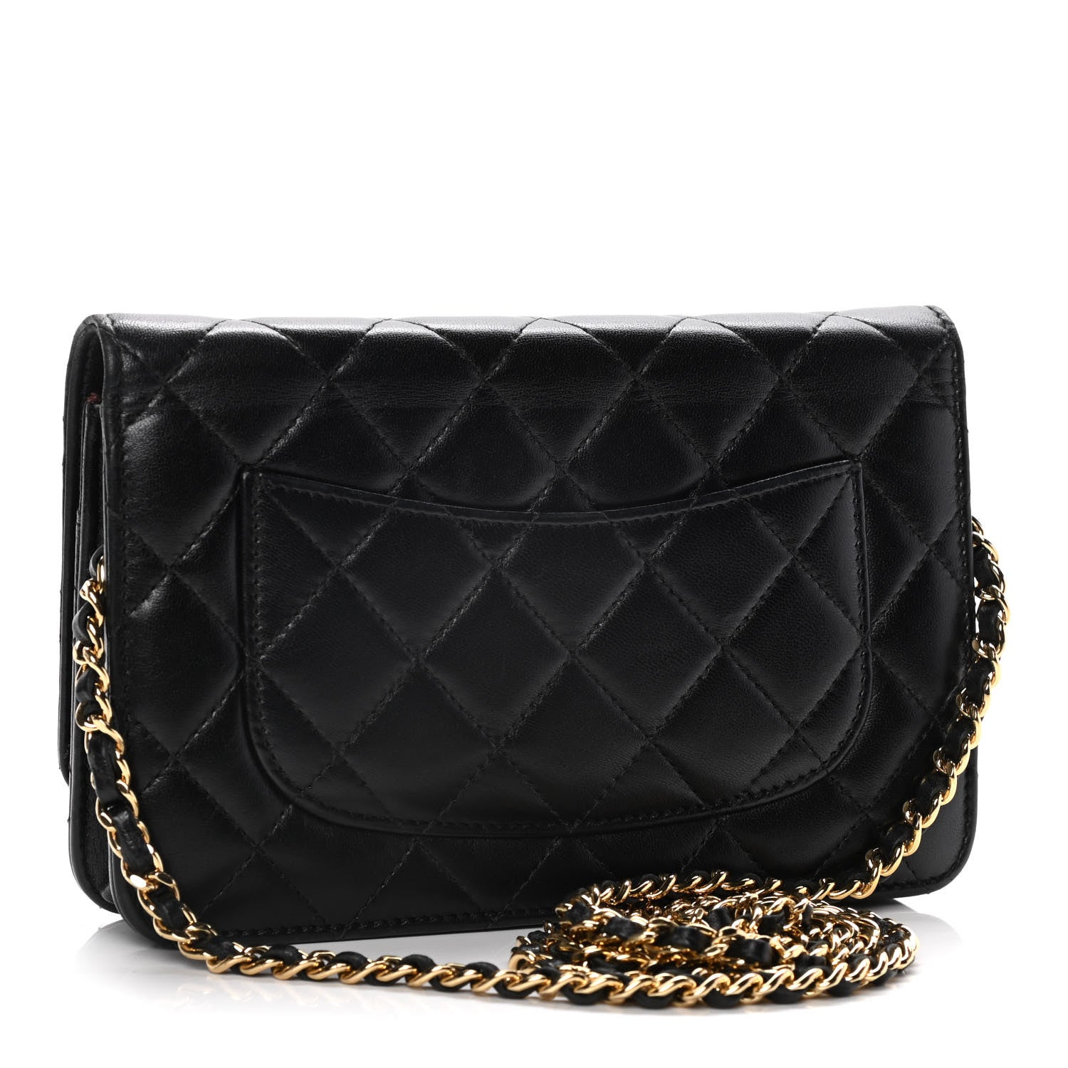Chanel Lambskin Quilted Wallet On Chain WOC Black 2 of 20