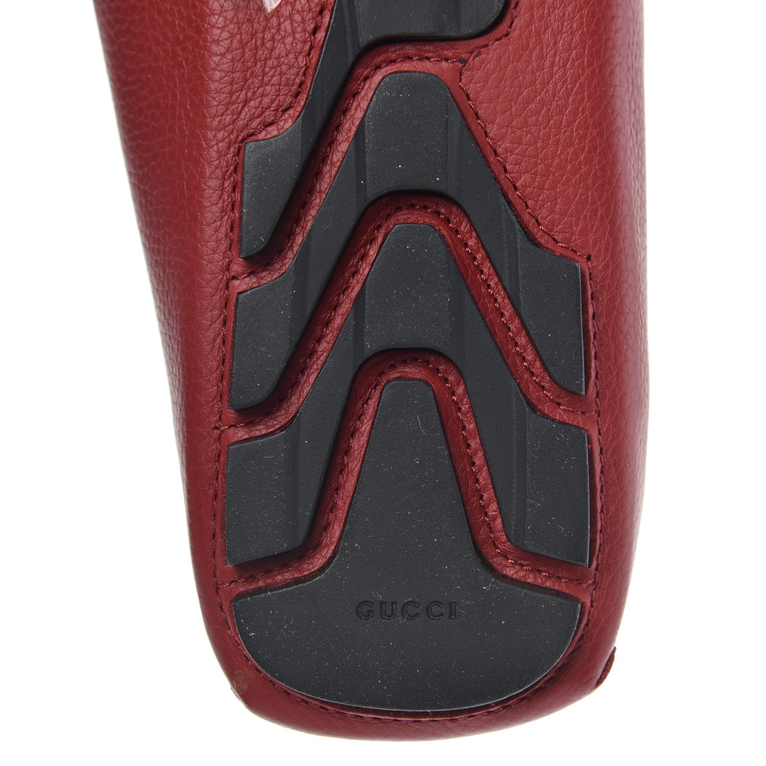 Gucci Calfskin Web Mens Driver Loafers 8.5 Red 8 of 10