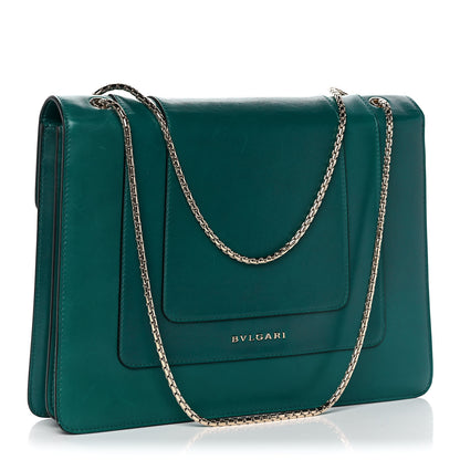 Bulgari Calfskin Serpenti Forever Crossbody Emerald Green 3 of 17