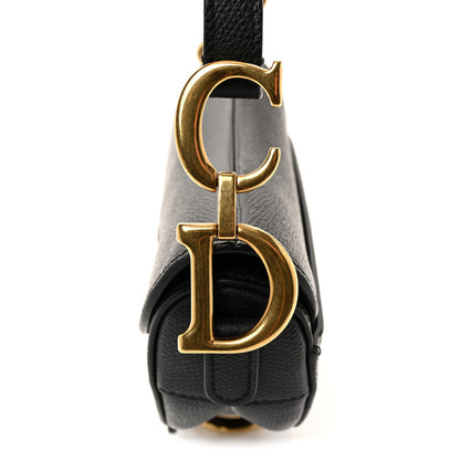 Christian Dior Grained Calfskin Mini Saddle Bag Black 11 of 13