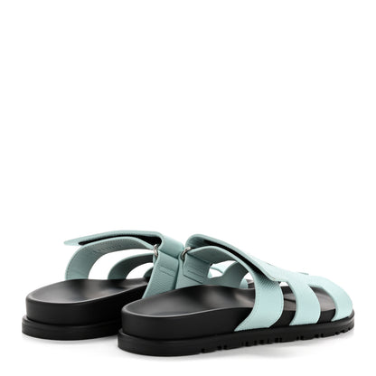 Hermes Epsom Womens Chypre Sandals 35.5 Bleu Cristaux 5 of 11