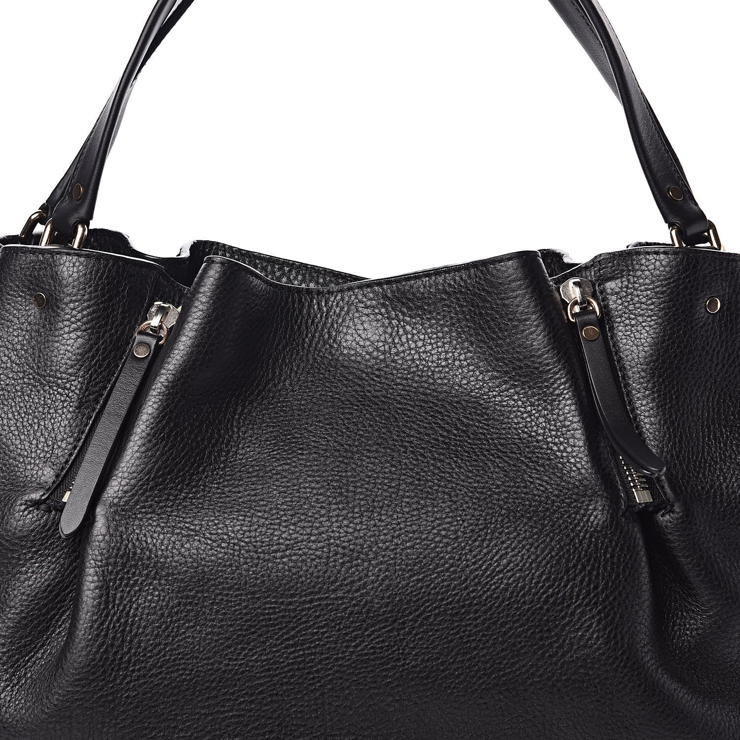 Burberry Grainy Calfskin House Check Medium Maidstone Black 10 of 10