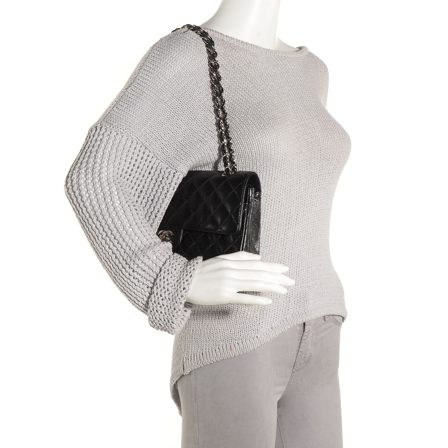 Chanel Caviar Quilted Medium Double Flap Black 2 of 9