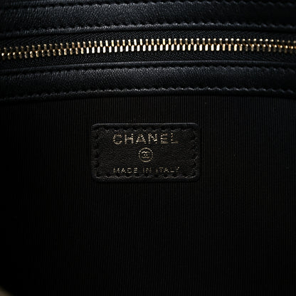 Chanel Lambskin Quilted Large Cosmetic Case Black 7 of 11