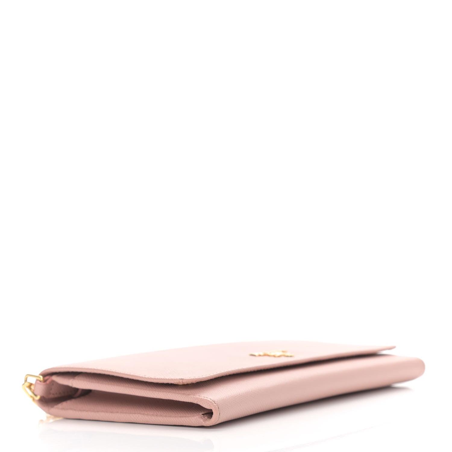 Prada Saffiano Metal Oro Chain Wallet Orchidea 3 of 8