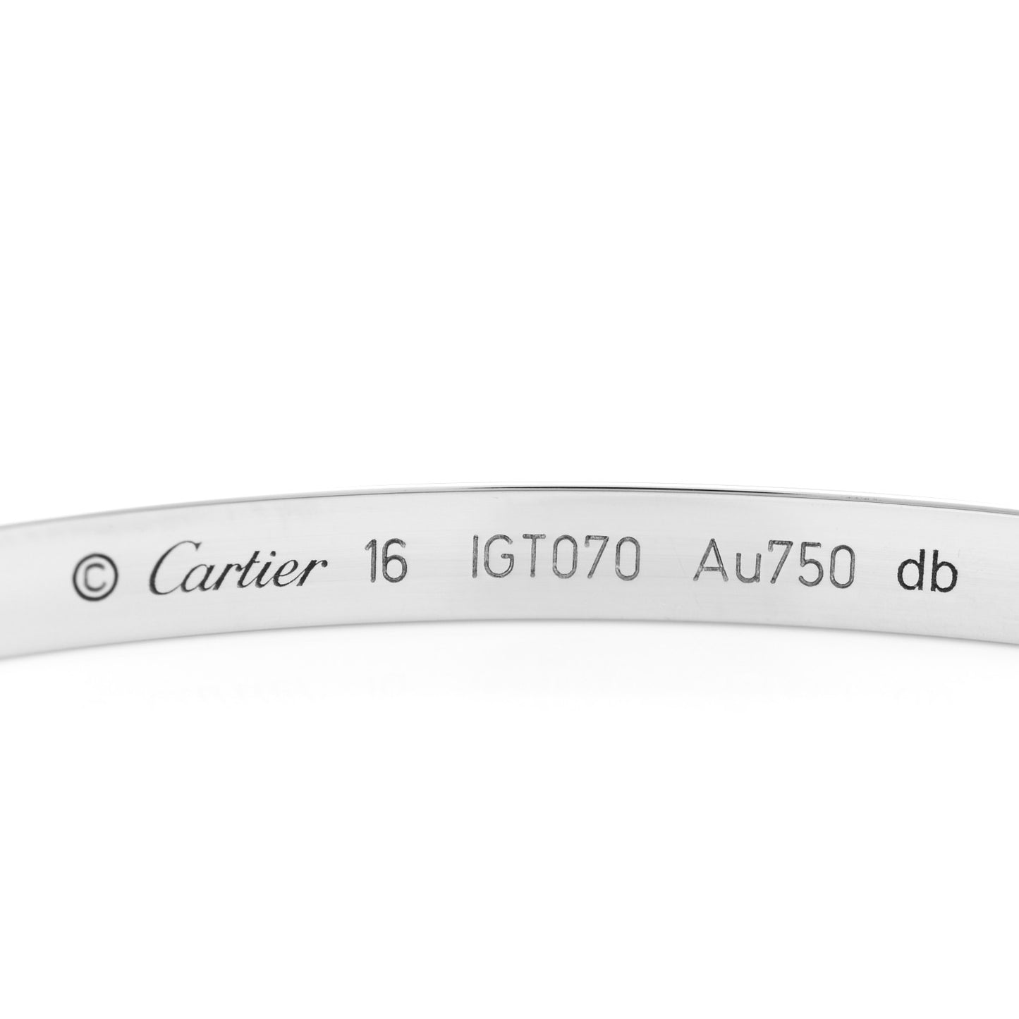 18K White Gold Small LOVE Bracelet 16