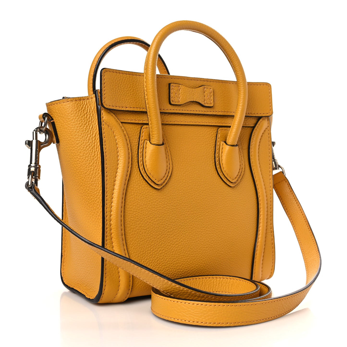 Drummed Calfskin Nano Luggage Ocre