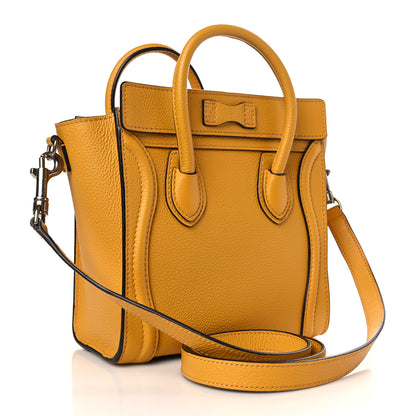 Celine Drummed Calfskin Nano Luggage Ocre 3 of 8