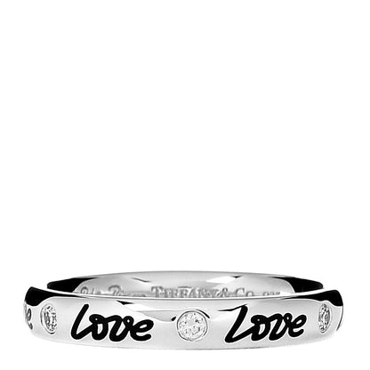 Tiffany Sterling Silver Enamel Diamond Paloma Picasso Love Band Ring 49 5 1 of 6