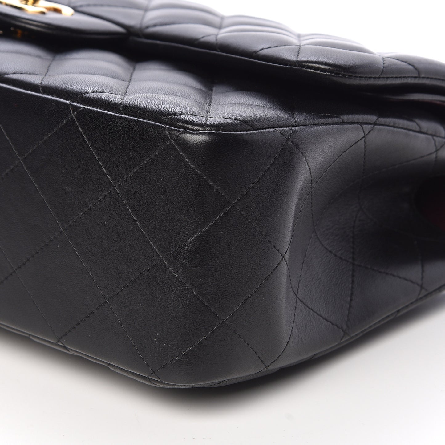 Lambskin Quilted Jumbo Double Flap Black