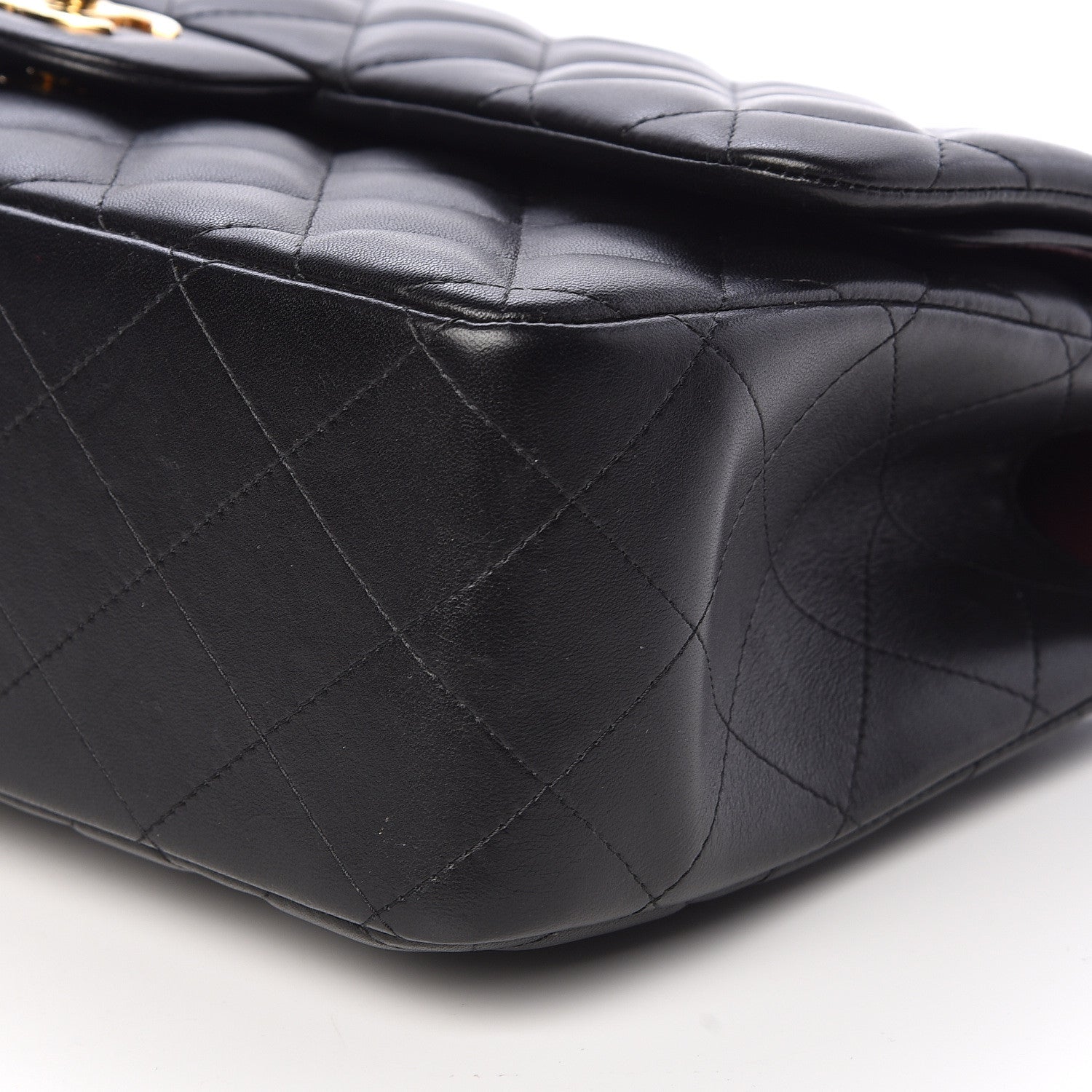 Chanel Lambskin Quilted Jumbo Double Flap Black 10 of 14