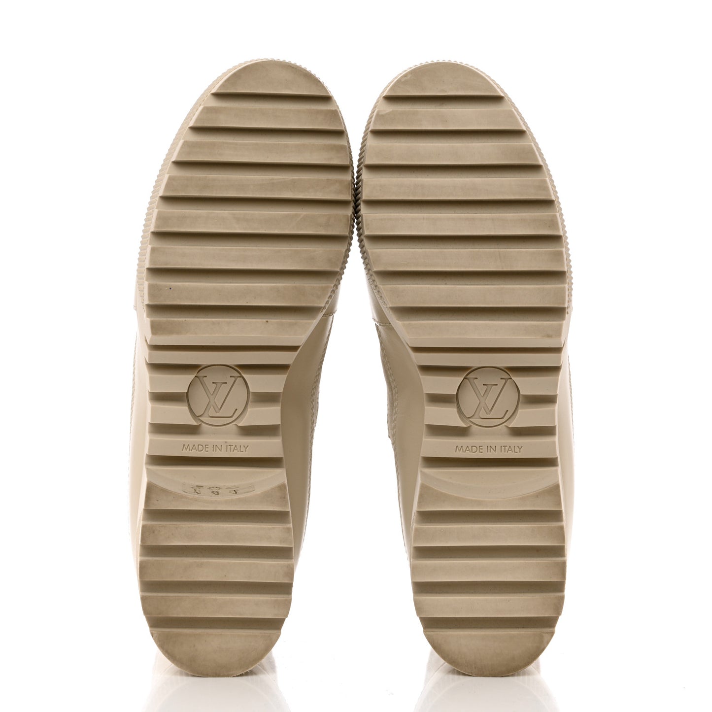 Suede Calfskin Jacquard Since 1854 Laureate Platform Desert Boots 38 Beige
