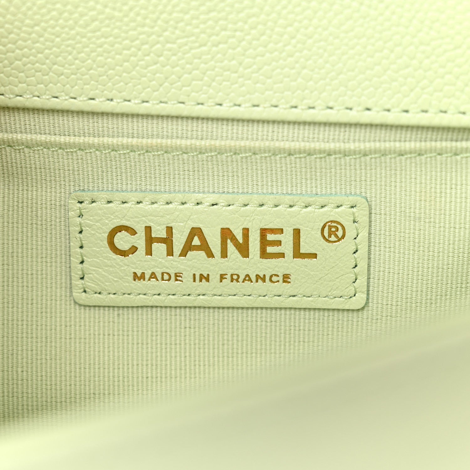 Chanel Caviar Chevron Quilted Small Boy Flap Light Green 6 of 11