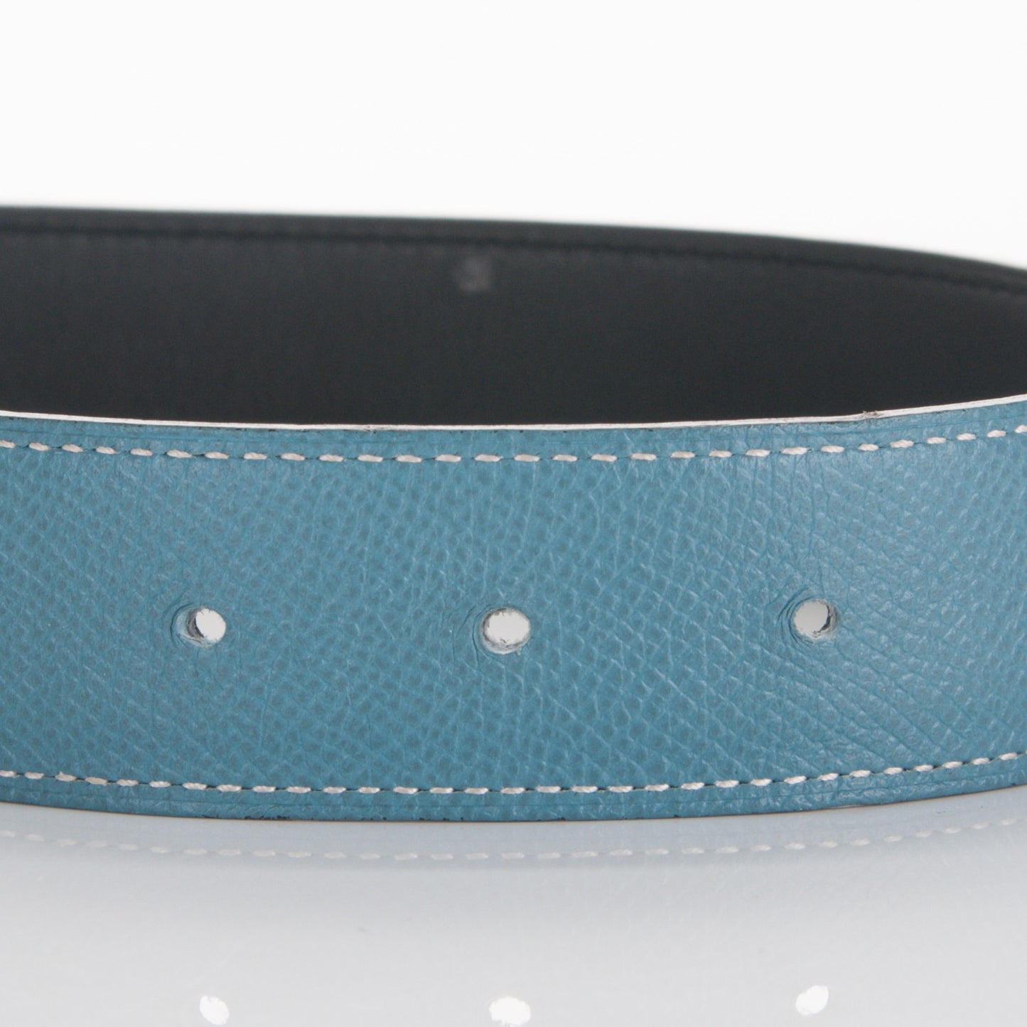 Swift Epsom 32mm H Belt Strap 90 Black Blue Jean