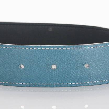 Hermes Swift Epsom 32mm H Belt Strap 90 Black Blue Jean 3 of 6