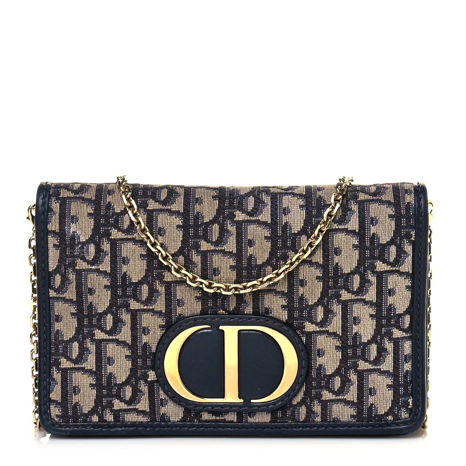 Christian Dior Oblique 30 Montaigne 2-In-1 Pouch Blue 1 of 17
