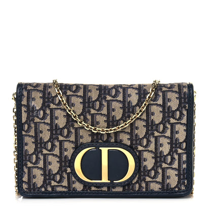 Christian Dior Oblique 30 Montaigne 2-In-1 Pouch Blue 1 of 17