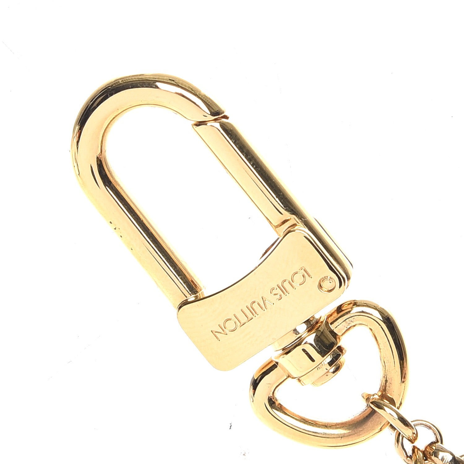 Louis Vuitton Brass Enamel Fleur De Monogram Bag Charm Chain Gold 4 of 6