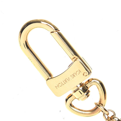 Louis Vuitton Brass Enamel Fleur De Monogram Bag Charm Chain Gold 4 of 6