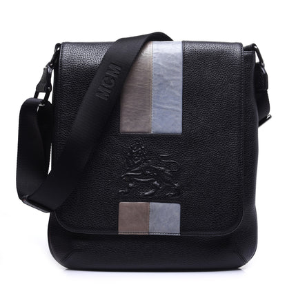 MCM Calfskin Munich Lion Messenger Black 1 of 13