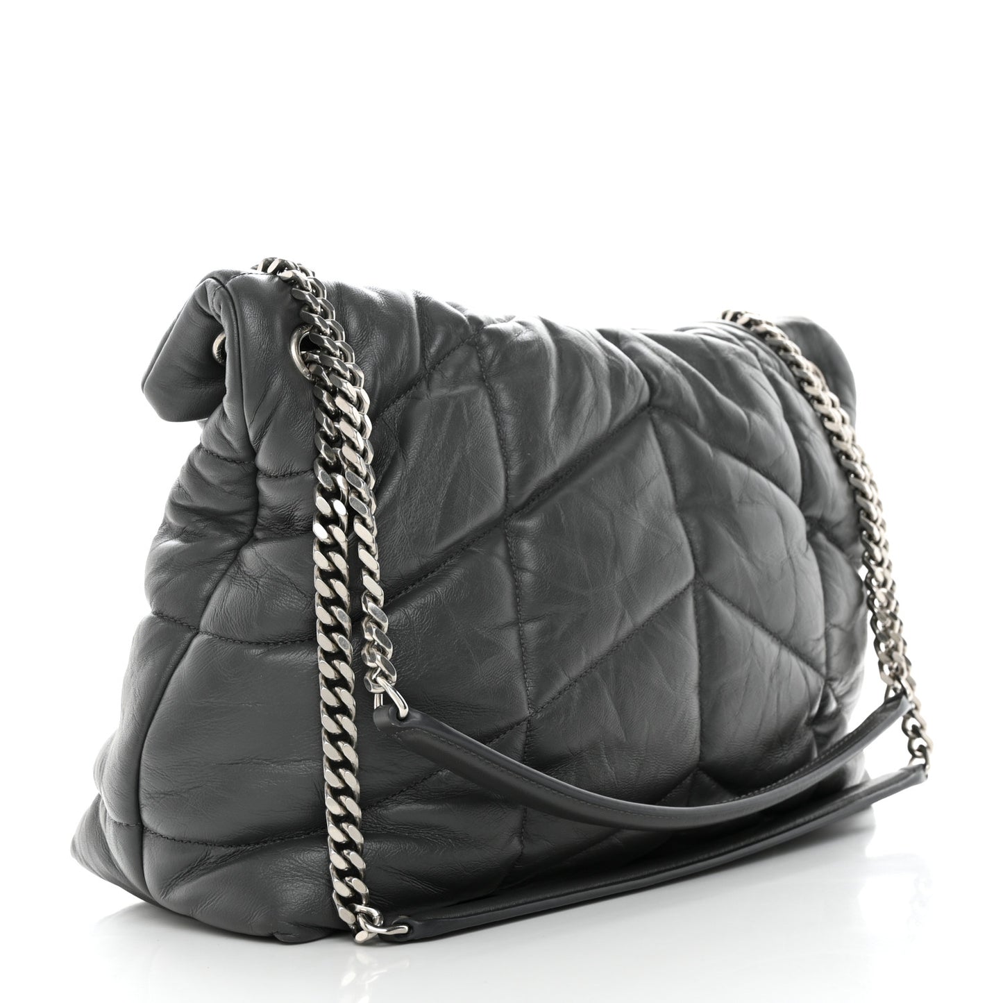Calfskin Quilted Medium Loulou Puffer Monogram Chain Satchel Storm