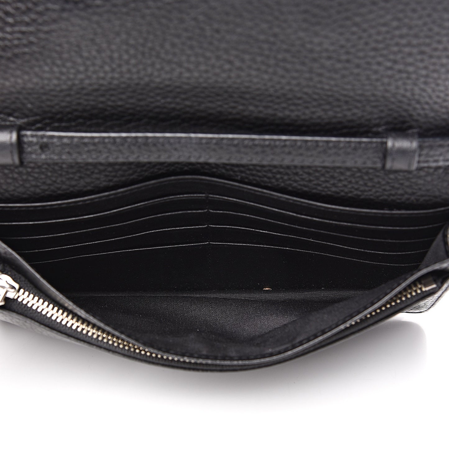Grained Calfskin Embellished Tulip Print Wallet Crossbody Black Multicolor