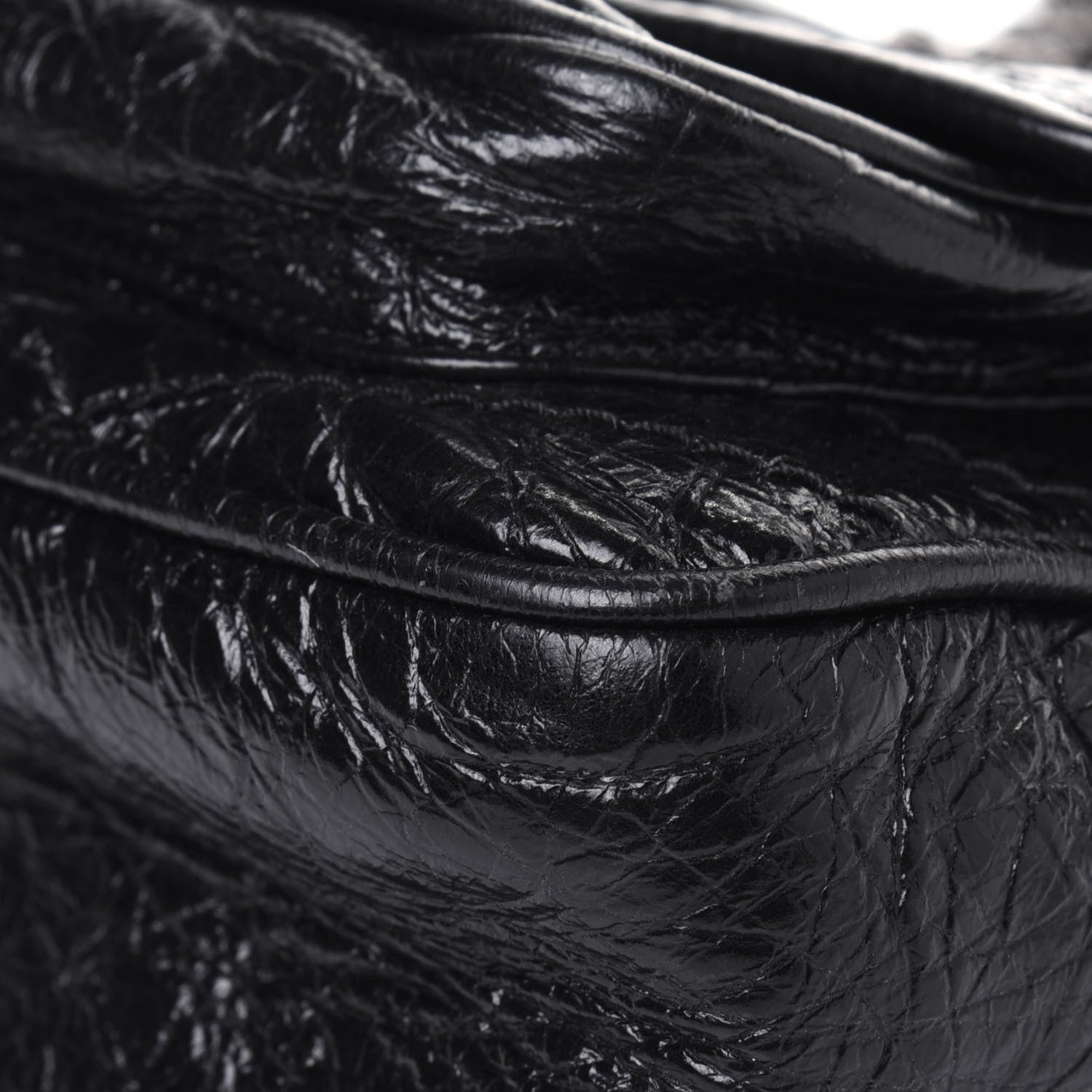 Saint Laurent Crinkled Calfskin Matelasse Monogram Baby Niki Chain Satchel Black 14 of 18